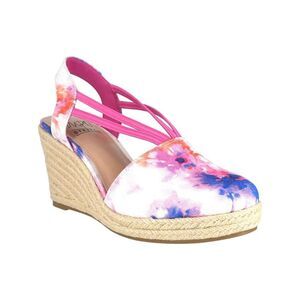 IMPO Womens White 1" Platform Slingback Taedra Wedge Slip On Shoes 10 M